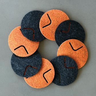 ROUND Coasters - set of 8 - multi color HALLOWEEN